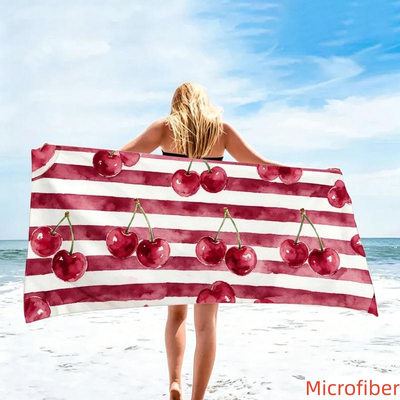 Watermelon Beach Towel Fashion Stripes Fruit Design Fun & Quirky Microfiber Towel for Beach Parties Pool Days, and Summer Fun