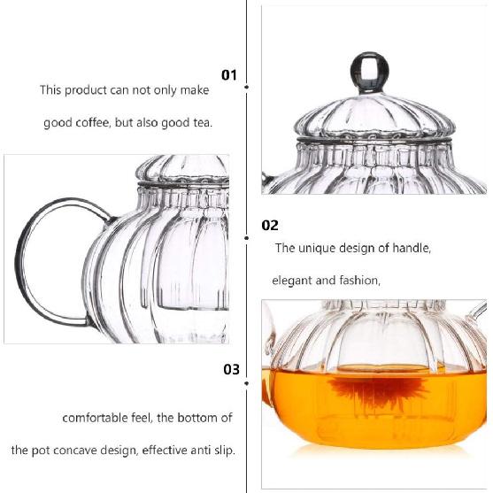 DOITOOL Glass Teapot with Infuser, Stovetop Safe Tea Kettle, Blooming and Loose Leaf Tea Maker