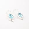 Sky Blue Topaz Gemstone 925 Sterling Silver Handcrafted Jewelry Hook Earrings EE-163-8
