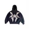 Felpa Ricamata Gotica Donna Uomo Vestibilità Larga Manica Lunga Streetwear Misto Cotone
