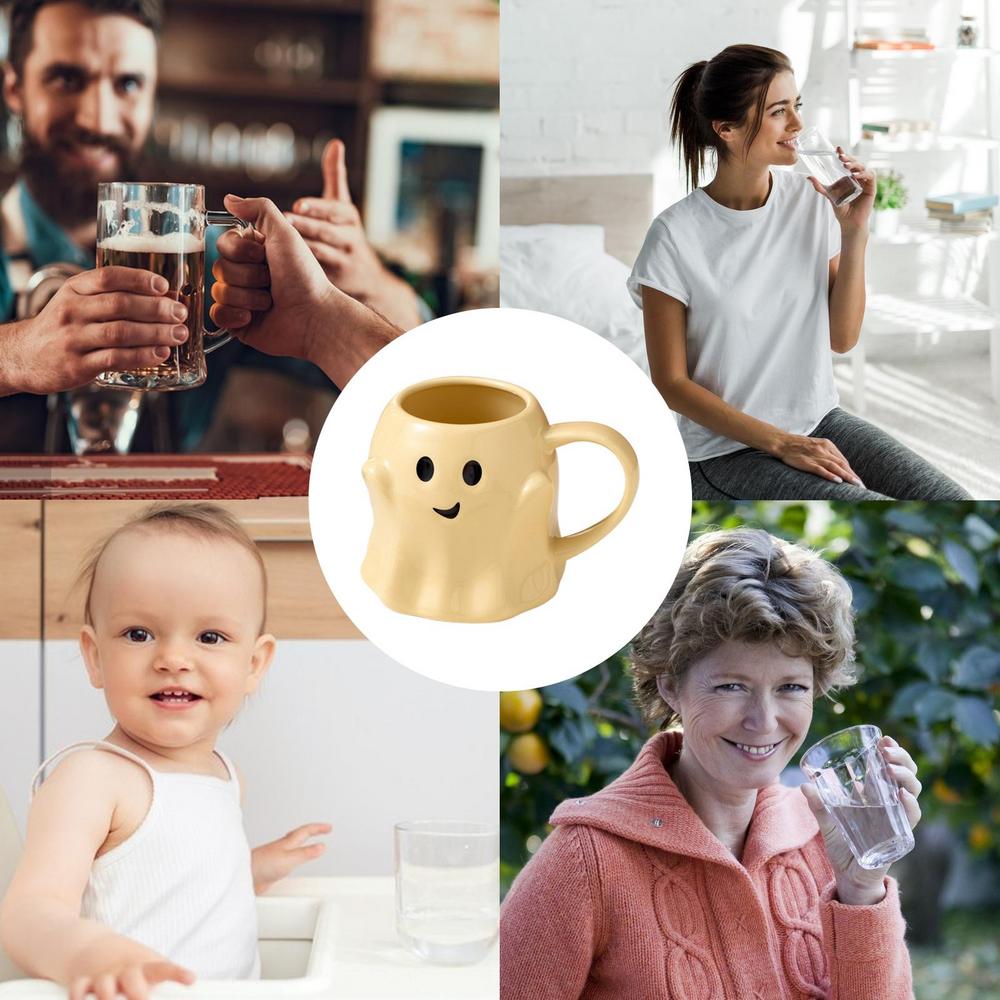 Halloween Ghost Mug Adorable Ceramic Ghost Mug Spooky Novelty Ghostface Coffee Cup Mug Tea Breakfast Milk Cup Coffee Cup 400ml