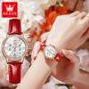 OLEVS 9933 Mode Dameshorloges Wit Leer Vrouwelijk Waterdicht Kwarts Horloge Dameshorloge Reloj