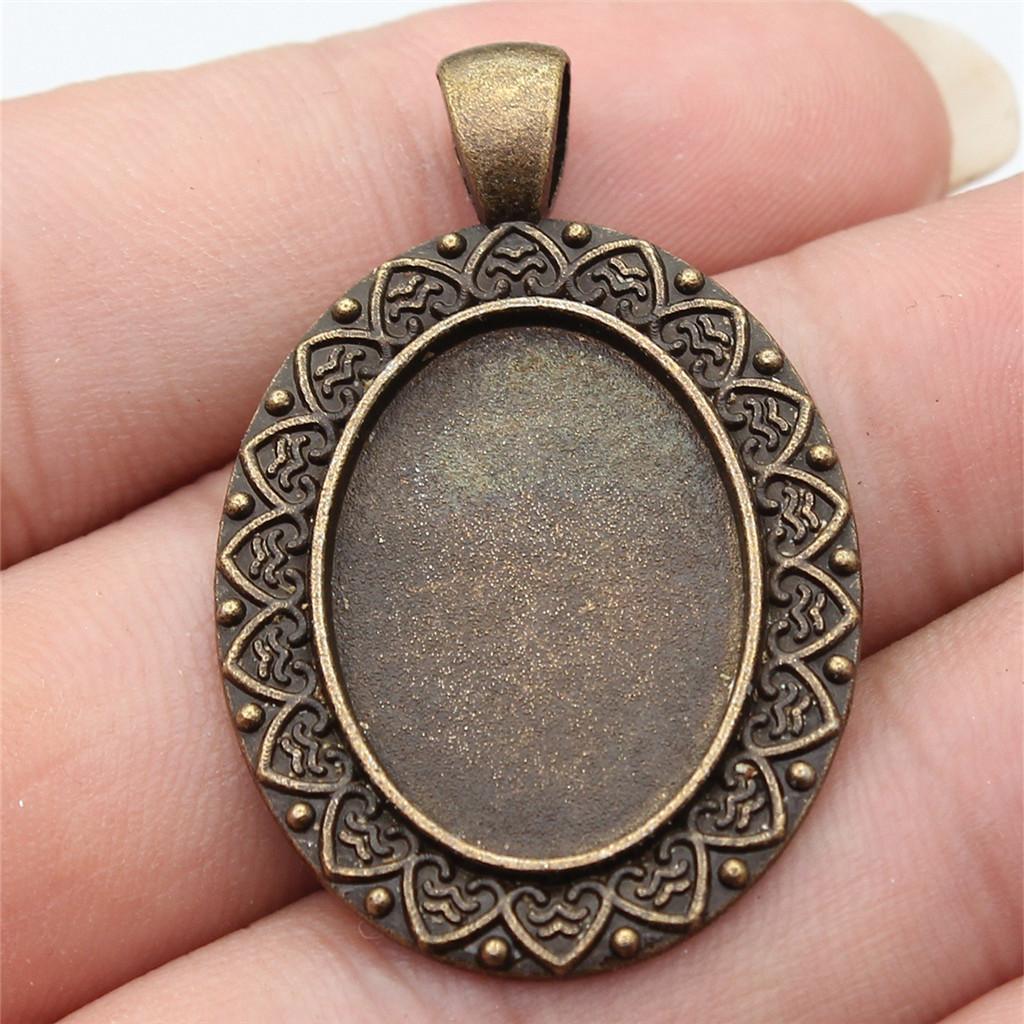 Accessories Parts Fit 18x25mm Oval Glass Cabochon Base Tray Bezel Wedding Jewelry Findings QA039