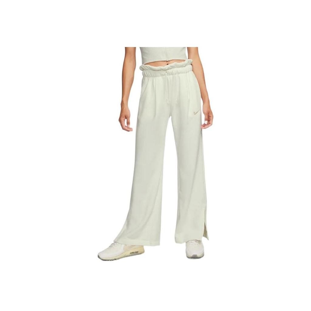Nike Îmbrăcăminte sport Pantaloni cu tiv despicat cu talie înaltă cu logo brodat Pantaloni pentru femei Alb DQ6169-133
