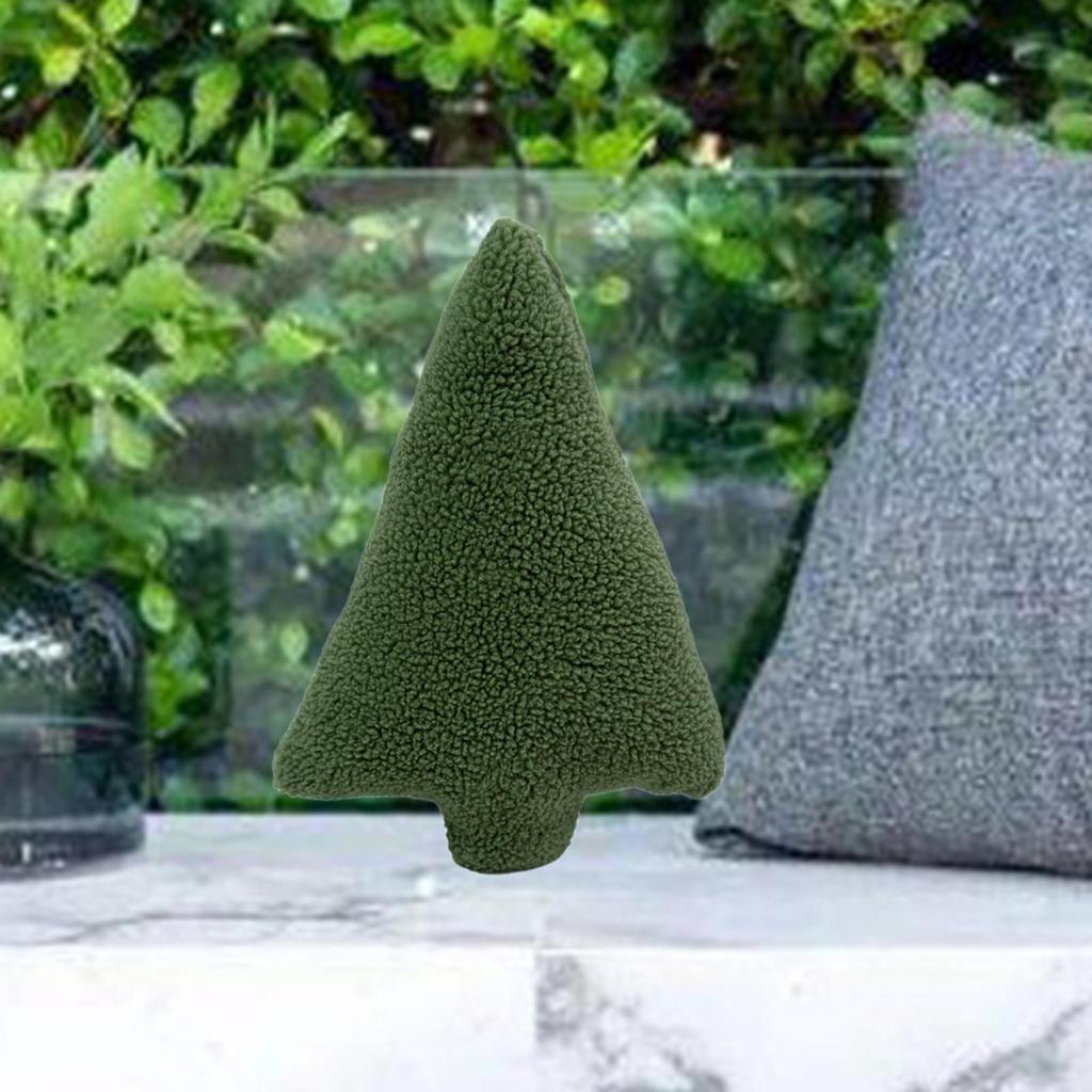 Christmas Tree Pillow ,Decorative Throw Green Cushion Soft Plush Cute Xmas for Nursery