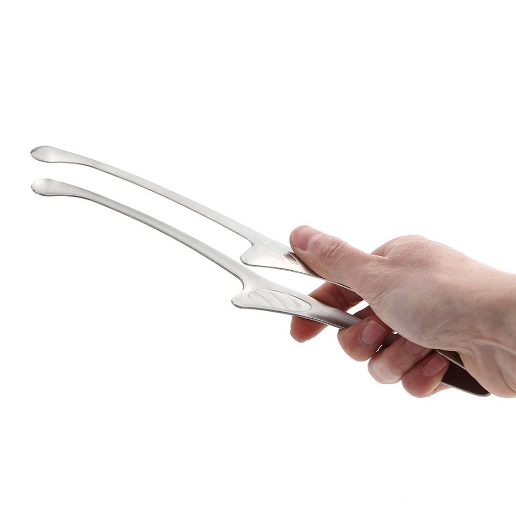 Kitchen Round Cooking Tweezers 29.5cm Stainless Steel Ramen Meat Tongs