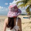 Double-Sided Women Fisherman Hat Flower Print Sunscreen Visor Cap Portable Summer Sun Hat  Travel