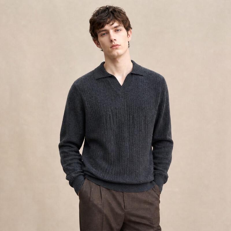 JOW Men's Silk-Cashmere Blend Striped Polo Knit Sweater