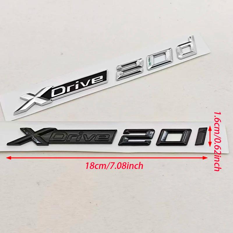 3D ABS Chrome Black Car Letters Logo XDrive 20i 20d Badge Rear Trunk Emblem Side Door Sticker Decals For BMW XDrive Accessories Af2