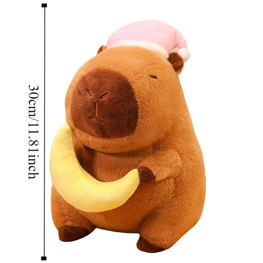 Sleep Hat Goodnight Capybara Doll Moon Capybara Fluffty Doll Capybara Plush Toy Christmas