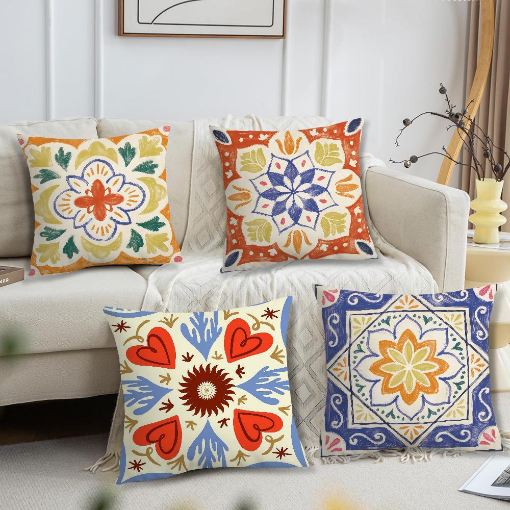Fashion retro floral art geometric cushion cover For Pillow Printing Sofa Decoration Home Car Room Shop Office Nordic Simplicity