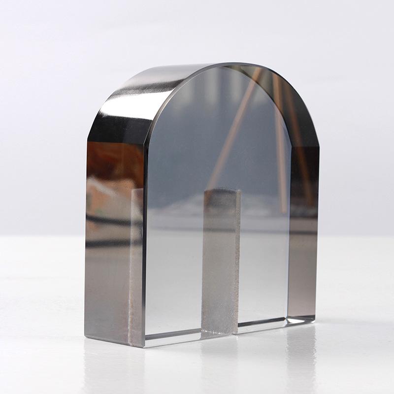 

Скандинавское искусство Геометрическая хрустальная арка Креативная модель дома Крыльцо Украшение для дома Свет Роскошные подставки для книг Украшения для книжных обложек Smoky Grey - Small