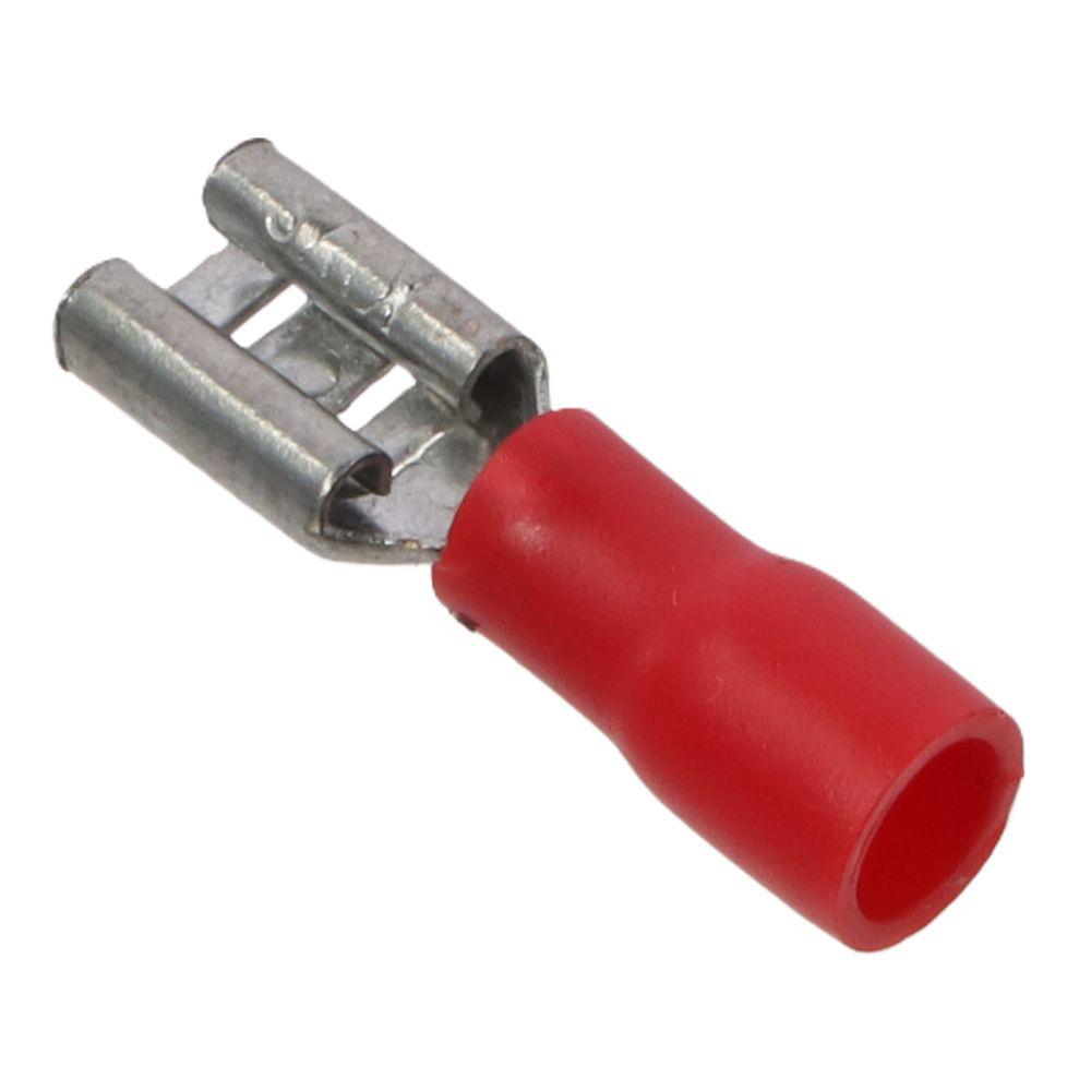 100PCS AWG 22-16 Insulated Spade Wire Connector FDD1.25-187 Red Female Connectors
