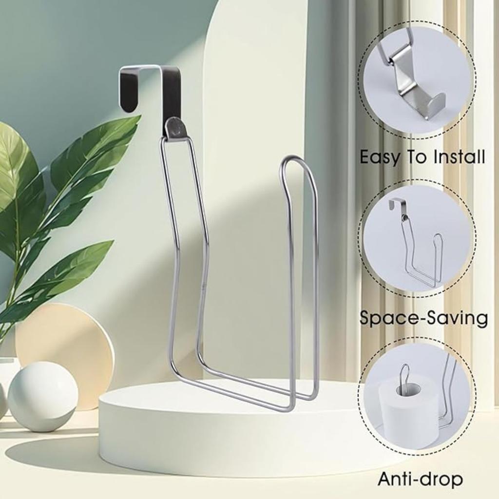 Toilet Paper Holder Over The Tank Toilet Paper Holder Stand Bathroom Metal Toilet Paper Holder Dispenser Reserve for Bathroom Storage Organization
