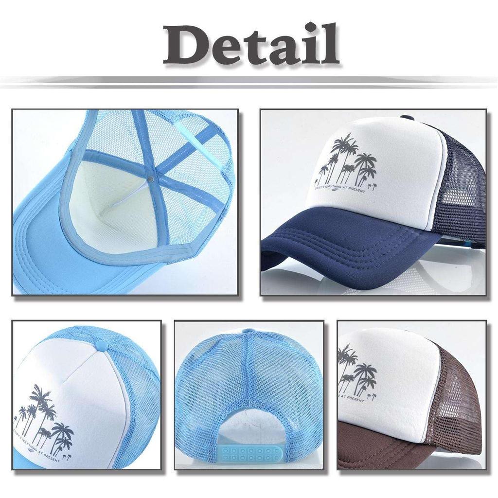 Tropisk palmetre mesh-caps sommerhatt fritid utendørs unisex CZ789 [White Fang] (rød)