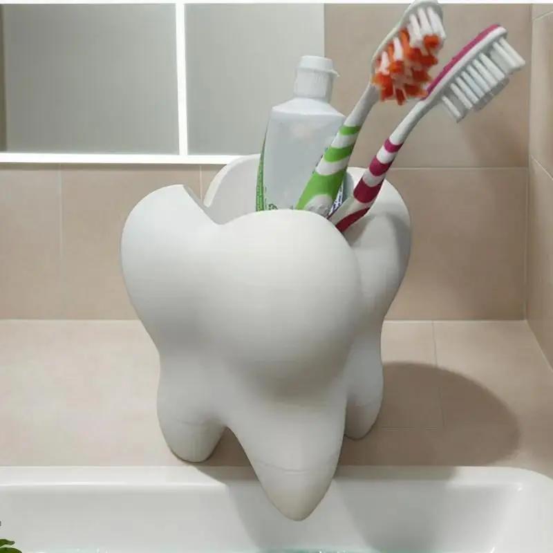 Toothbrush Holder, Tooth Shape, Pencil Cup, Cute Succulent Flowerpot, Stationery Container, Desk Ornament