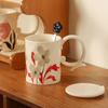 Cream Glue Cup Classical Ceramic Cup Flowers Creative Office Home Souvenir Coffee Cup Afternoon Tea Cup