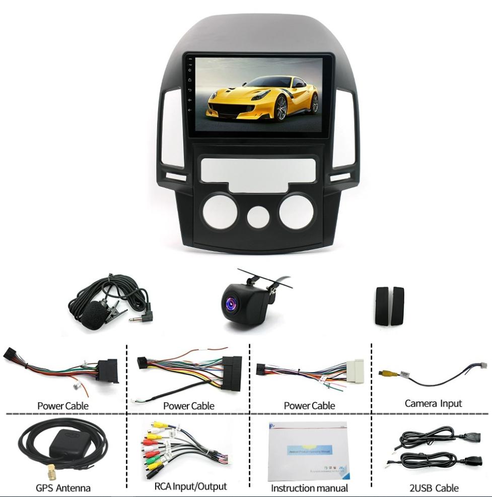 9 Inch 2+32G Android 13 Car Radio Carplay GPS Navi KAM Compatible for Hyundai I30 2006-2011