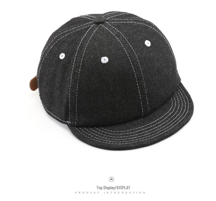Unisex Denim Applique Baseball Cap - Korean & Japanese Style Soft Top Duckbill Hat Trend