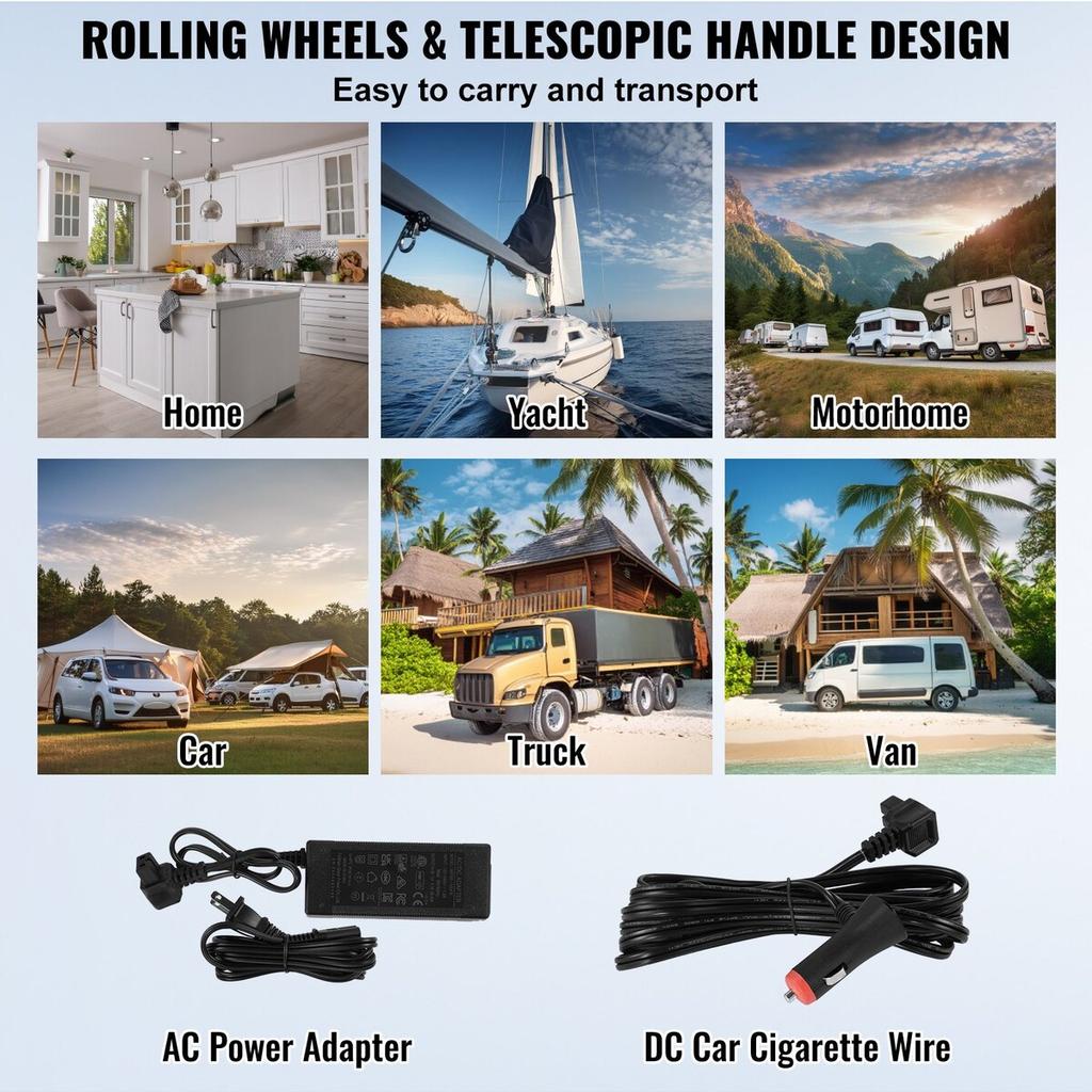 Portable Car Refrigerator Freezer Compressor 115 L Dual Zone for Car Home