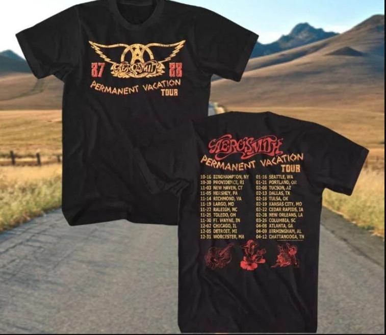 Vintage 80s Aerosmith Permanent Vacation Tour  87-88 T-shirt size S-5XL L