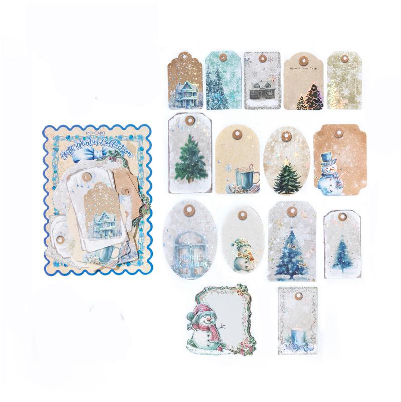 Christmas Gift Mixed Label Tag Sticker Pack Diy Handmade Material Handbook Writing Paper Decorative Sticker Notes Scrapbook