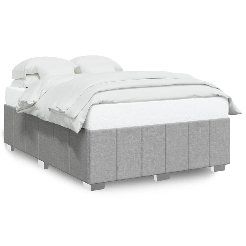 Vidaxl Bed Frame Without Mattress, Light Gray, 140X200 Cm, Upholstered