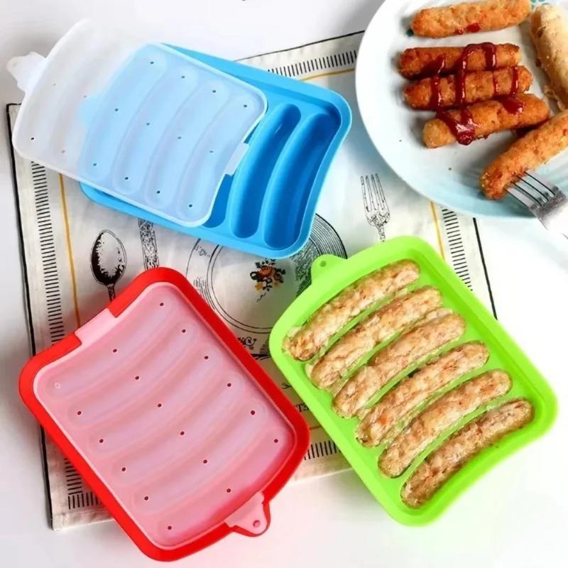 Food Grade Silicone Sausage Mold Auxiliary Tool, Homemade Hot Dog and Ham Sausage Baking Mold, Convenient and Practical