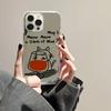 Red Wine Cat Pattern Mirror Acrylic Phone Case For Samsung Galaxy S25 S24 S23 S22 Ultra Plus FE A06 A14 A23 A36 A55 A56 Cover