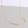 37+5CM Stainless Steel O-chain Necklace with Round Beads - European & American Style
