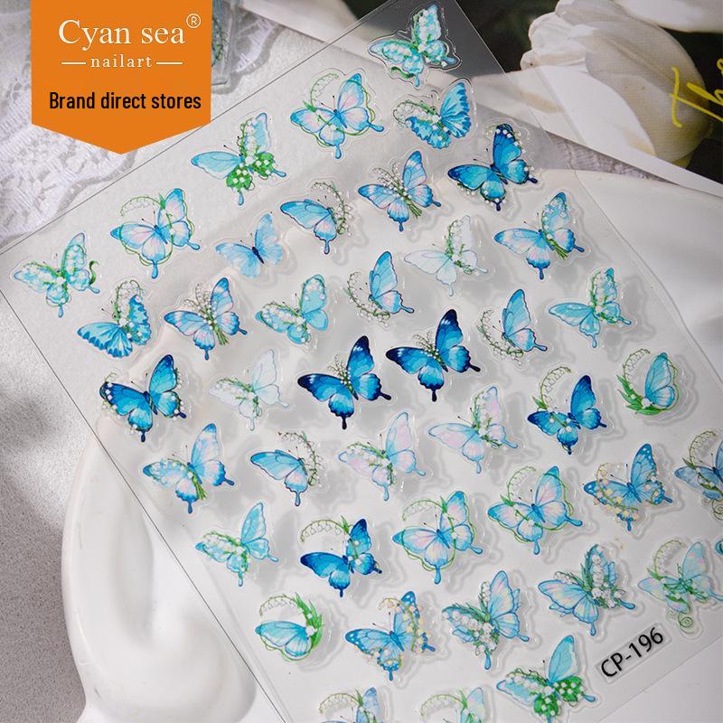 Cyansea Fresh Floral Butterfly Wind Chime DIY Adhesive Sticker for Journal & Camera CP-196
