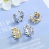SALES Fine Wedding Jewelry Gold with 925 Sterling Silver New Crystal Olive Branch Earring Korean Leaf Hoop Earrings for Women