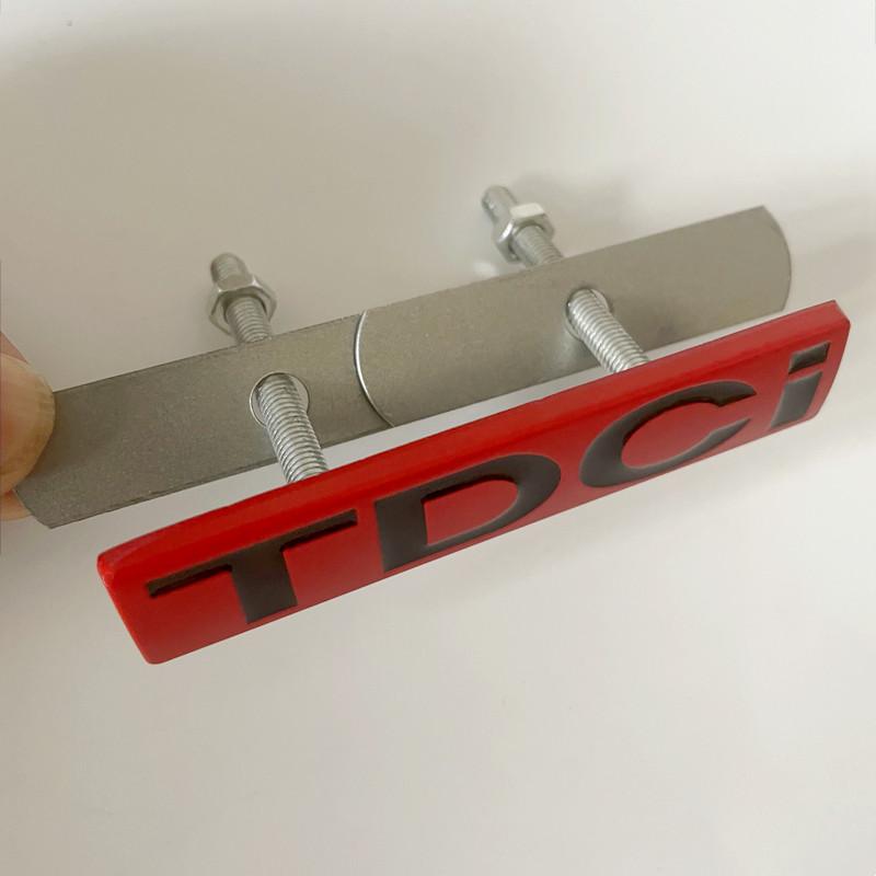 DTNS3 3D Metal Red Black TDCI Logo Emblem Car Front Grill Badge For Ford Fiesta Kuga Mondeo MK3 Focus MK2 TDCI Sticker Accessories