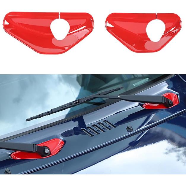 Front Wiper Base Cover Trim Windshield Wiper Base Panel Sticker for Suzuki Jimny 2019 2020 2021 2022 2023 2024 Exterior Accessories (Black)