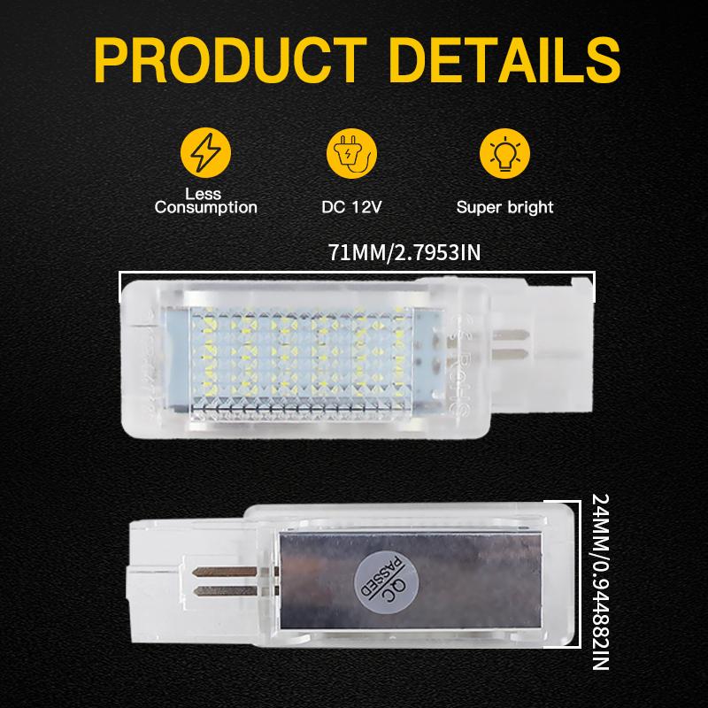 2pcs OEM 12V 3W Super Bright LED Footwell Light/ Glove Box Lamps For VW Sharan 2011-2020 Tiguan 2008-2019 Touareg 2003-2015