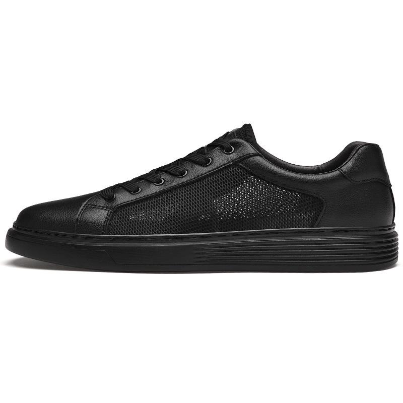 Men s White Cowhide Lace-up Casual Low-top Sneakers 39