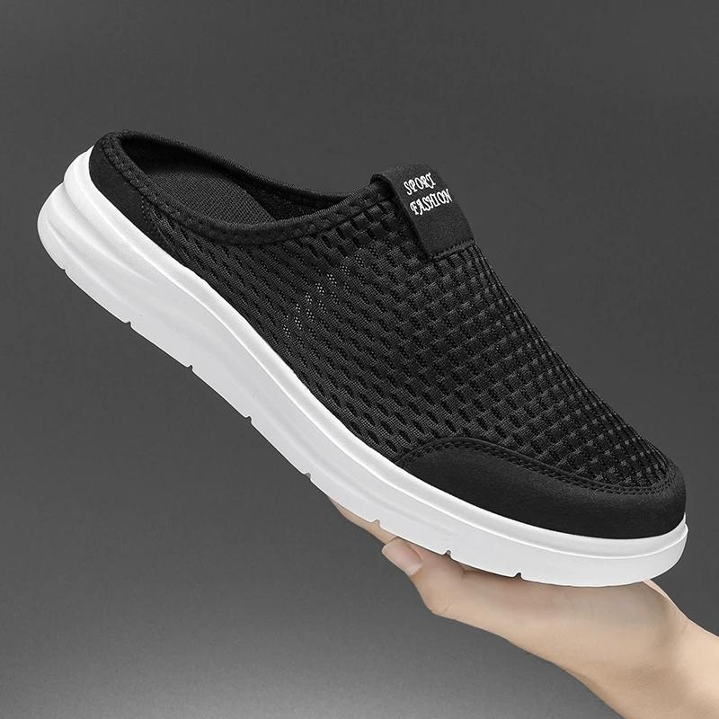 Fashion Slippers Laces Sneackers 2024 Summer Men's Dress Shoes Elegant Casual Sneaker Children Elegant Mens Sandals Gentleshoe Tennis