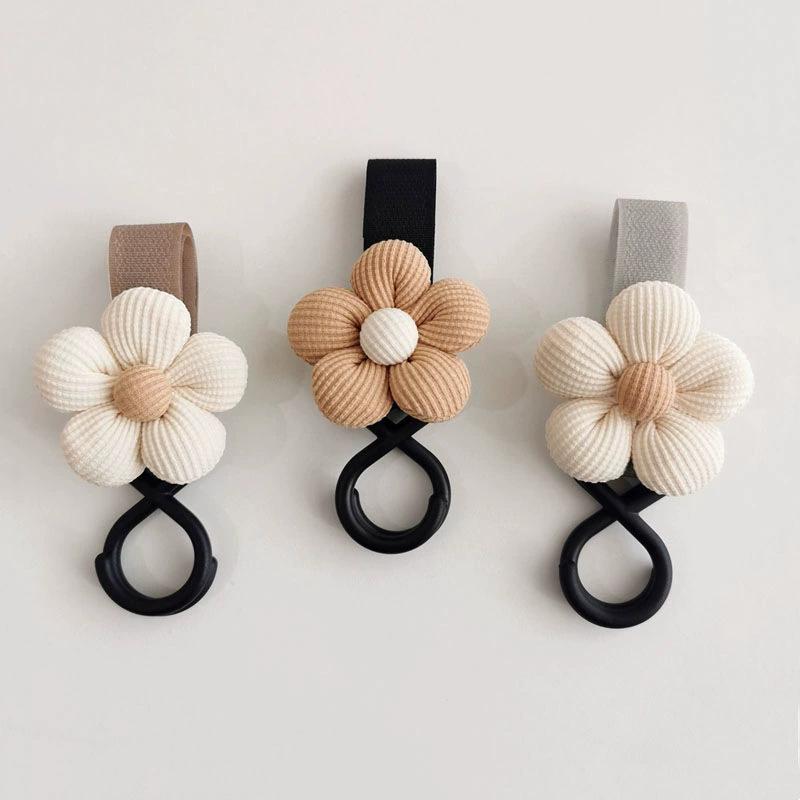 Aufbewahrungsschlaufe Haken für Babys Zubehör; Süßes Blumen-Design; Großartig für das Aufhängen von Regenschirmen und Taschen am Kinderwagen