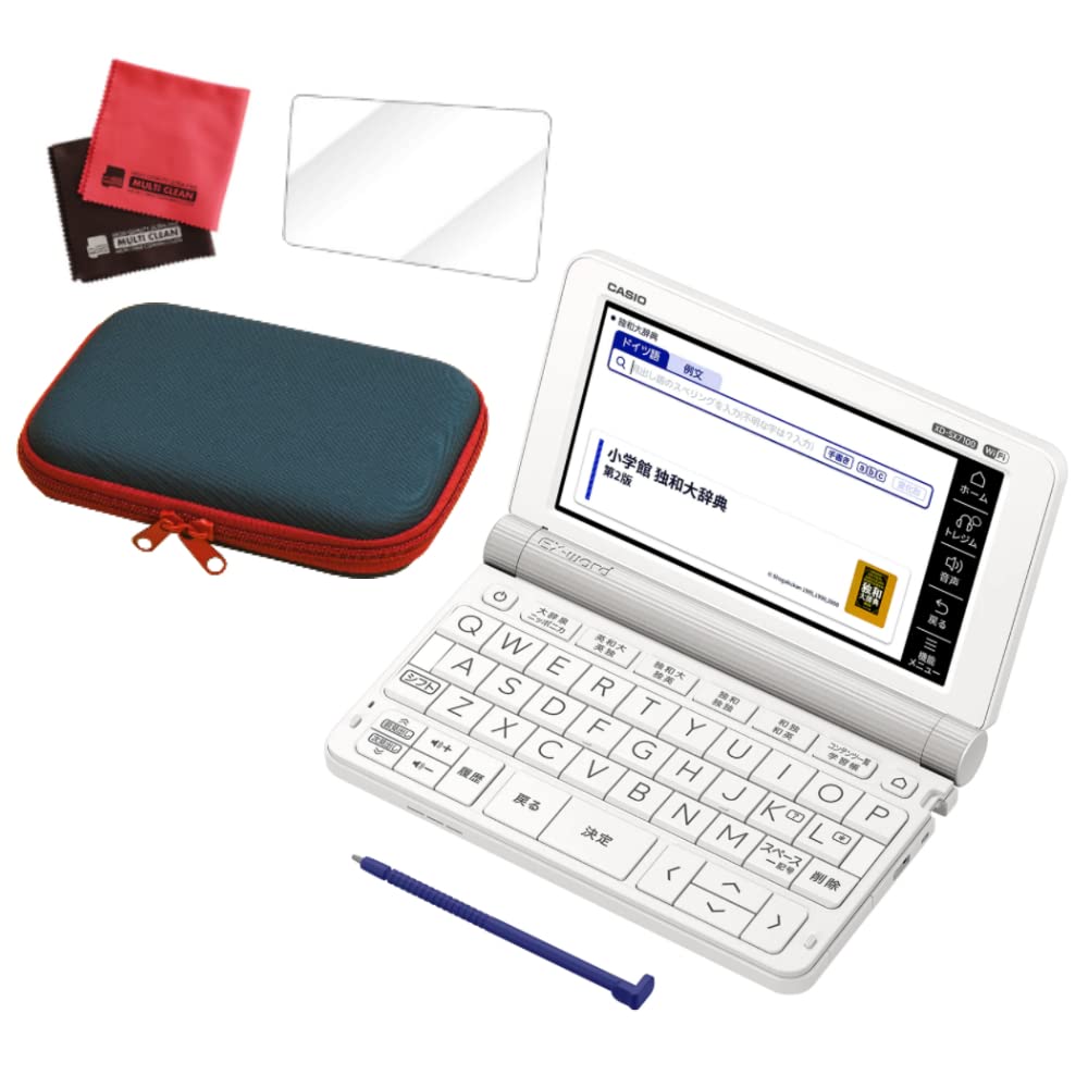 

German model electronic dictionary set electronic dictionary case LCD protective EX-word 4-piece [XD-SX7100, (navy), film, cloth]