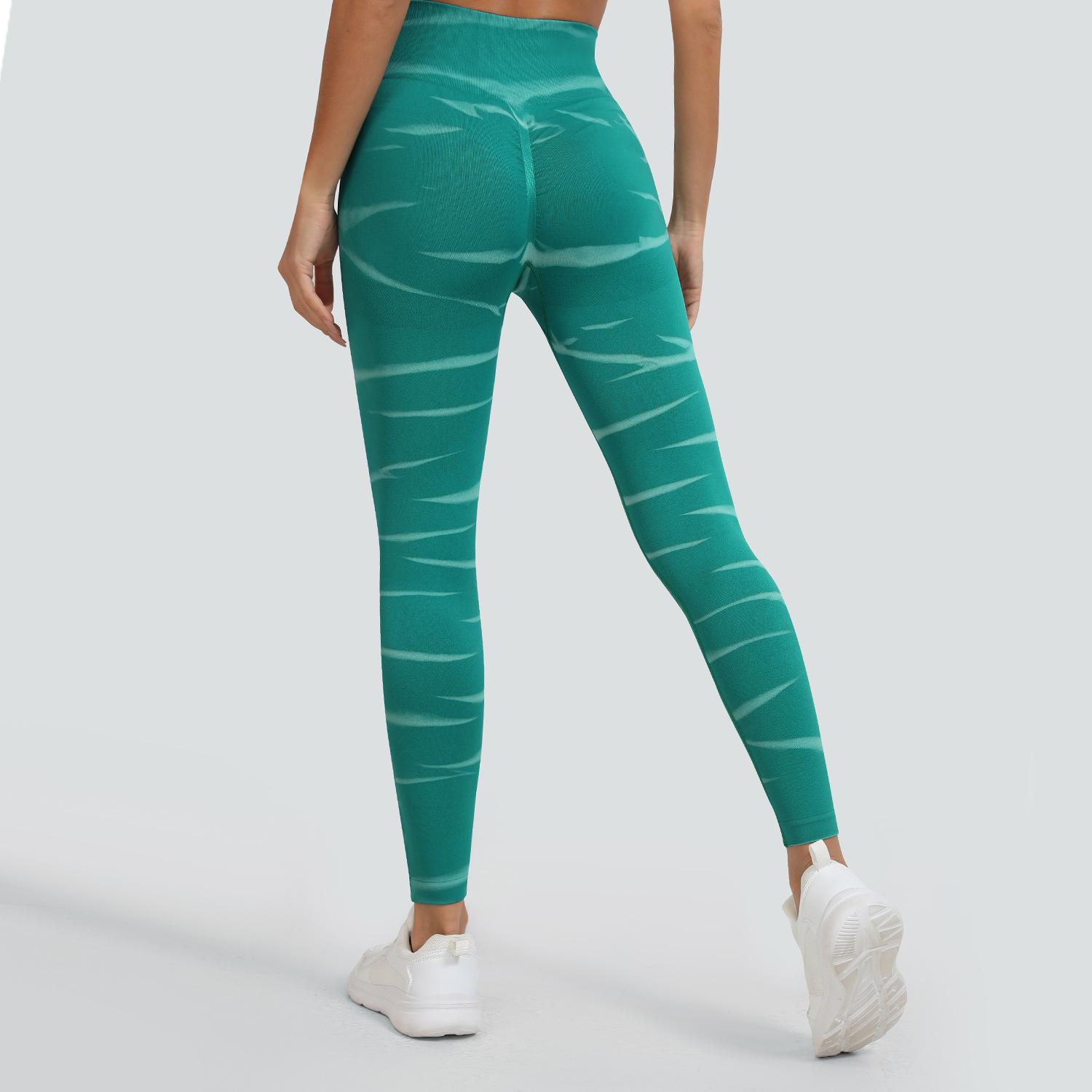 

Бесшовные персиковые леггинсы тай-дай для бега, высокая эластичность, подтягивающие бедра, для спорта, фитнеса, леггинсы для йоги с высокой талией S