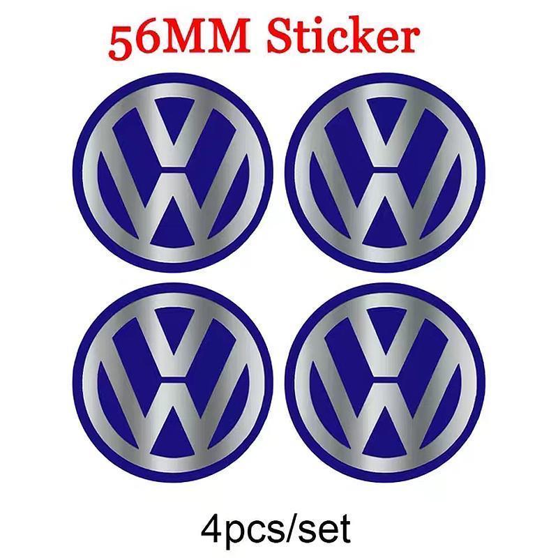 4pcs 56mm Car Wheel Center Cover Stickers Hub Cap Sticker For VW Golf Polo Tiguan Touran Jetta Passat CC T5 GTI Scirocco Magotan xm1