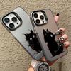 Black Cat Ink Painting Phone Case For  Redmi Note 13 12 Pro Plus 4G 5G 11 10 Pro 10S 11S 12S 13C Plating Matte Hard Cover