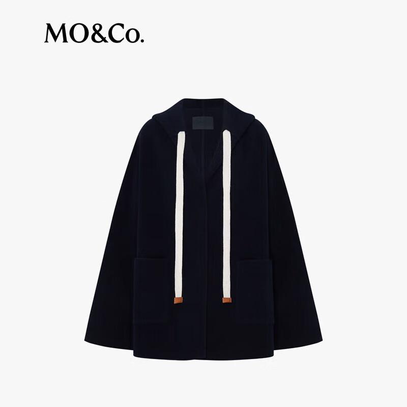 MO&Co. Women's Wool Double-Sided Hooded Cocoon Coat