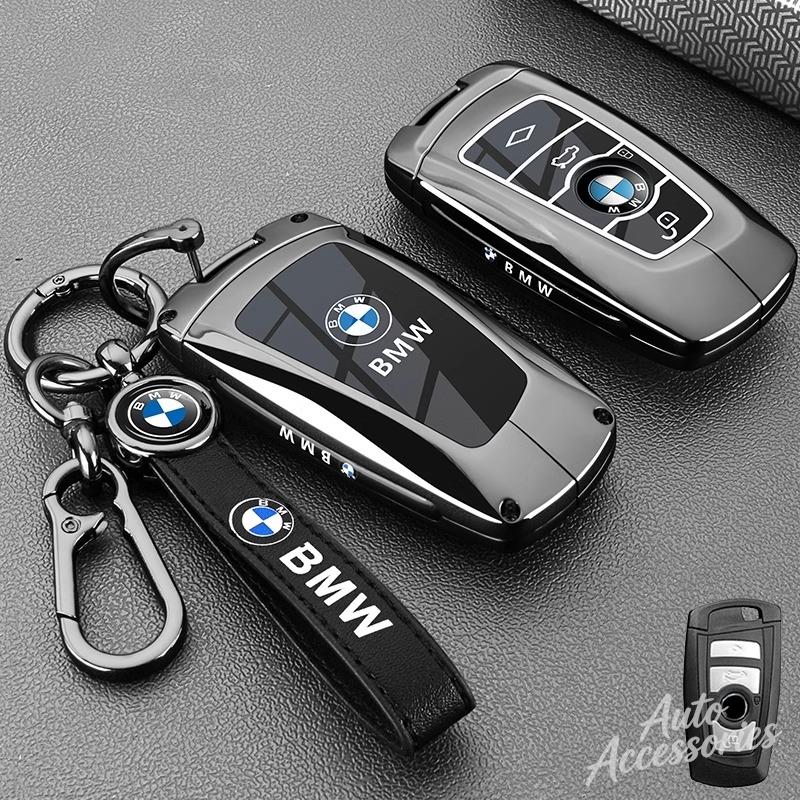 LLIT4 Metal Leather Car Key Case Cover Full Protection Shell For BMW 3 5 7 2 4 Series M Power X1 X2 X3 X4 X5 X6 X7 Keyring Accessories