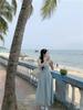 Women's Seaside Summer Backless Bandage Beach Dress with French Slip Design