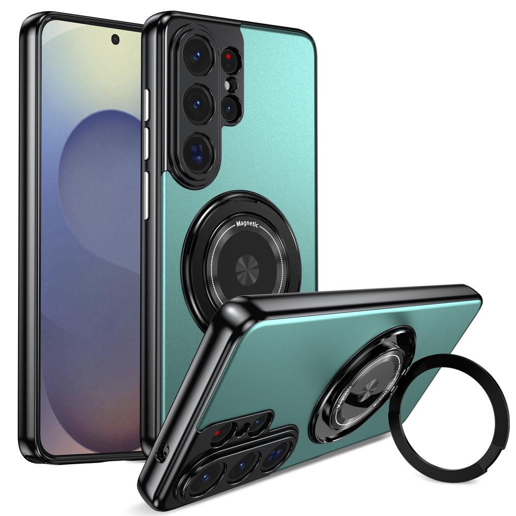 Metallic 360 Rotating Stand Case For Samsung Galaxy S26 Ultra S26+ Plus 5G Magnetic Cover With Camera Lens Protection