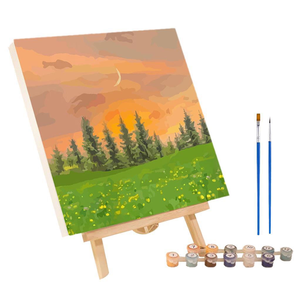Frame Painting By Numbers Kits Abstract Sunset Landscape Modern Drawing Coloring By Numbers Acrylic Paint Drawing On Canvas