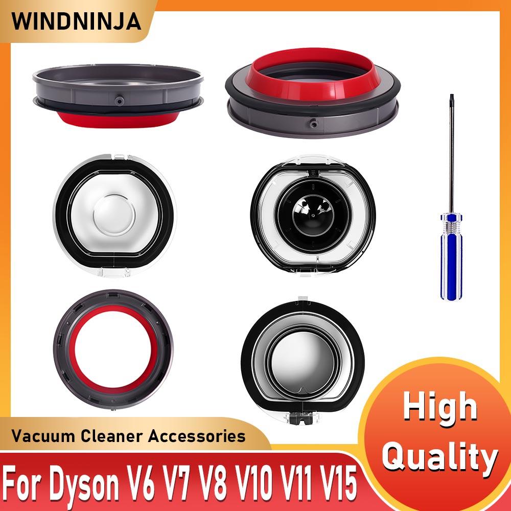 Sealing Ring And Base Lid for Dust Bin Top Fixed Dust Cup Replacement Part for Dyson V6 V7 V8 V10 V11 V12 V15 Vacuum Cleaner