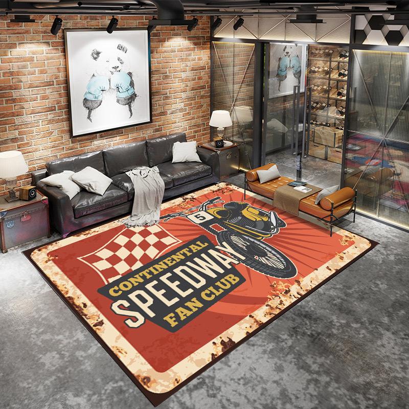 American Industrial Wind Lounge Rug Home Non-slip Mat Large Area Living Room Decoration Retro Rug Punk Style Rugs for Bedroom