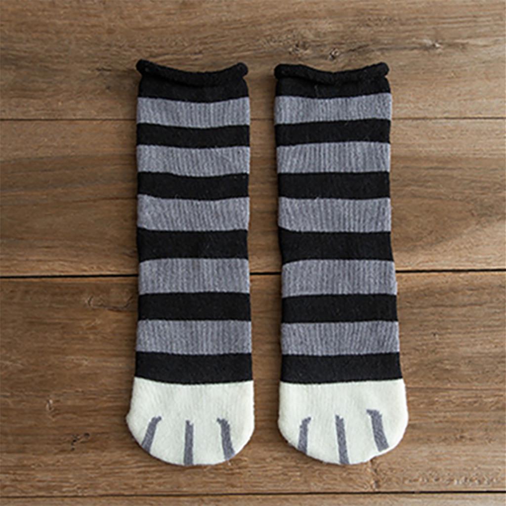 Women Fashion Cat Coral Thickening Cooton Middle Stockings Socks